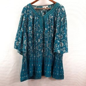 Ladies top floral and brass embelishment